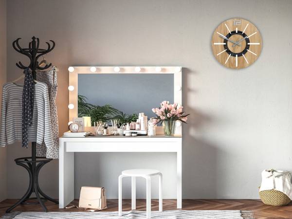 Wanduhr NORDIC Braun - Holzwerkstoff - 33 x 33 x 4 cm