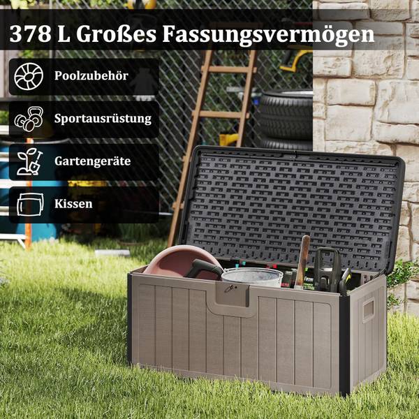 Gartenbox ZB34827 Schwarz - Braun - Metall - 64 x 59 x 130 cm