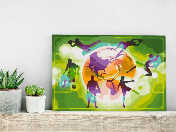 Wandbild Malen nach Zahlen Modern Zeh Baumwollstoff - 60 x 40 x 2 cm