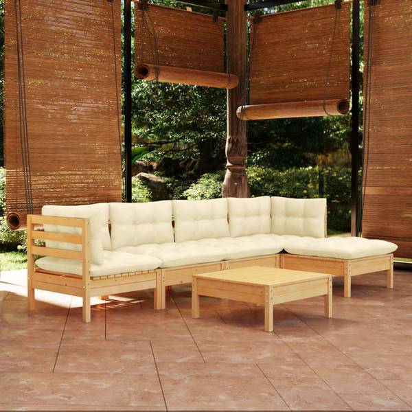 Garten-Lounge-Set 3012438 (6-teilig) Braun - Creme - Weiß