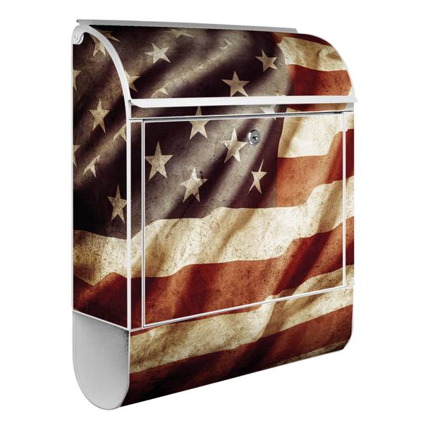 Briefkasten Stahl United States Weiß - Stahl - 38 x 46 x 13 cm