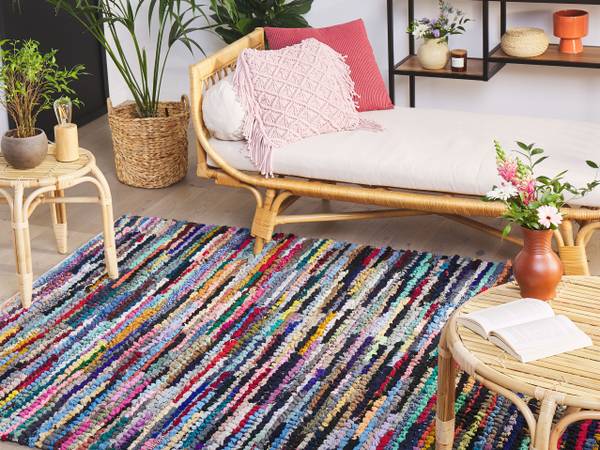Teppich BAFRA Orange - Pink - Violett - Rot - Textil - 160 x 160 x 160 cm