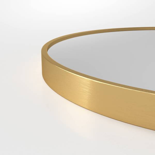 Schmink Spiegel rund Wandspiegel gold Gold - Glas - 60 x 60 x 4 cm