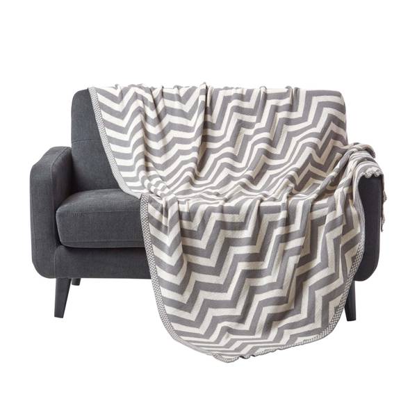 Tagesdecke mit Chevron-Muster Grau - 150 x 200 cm