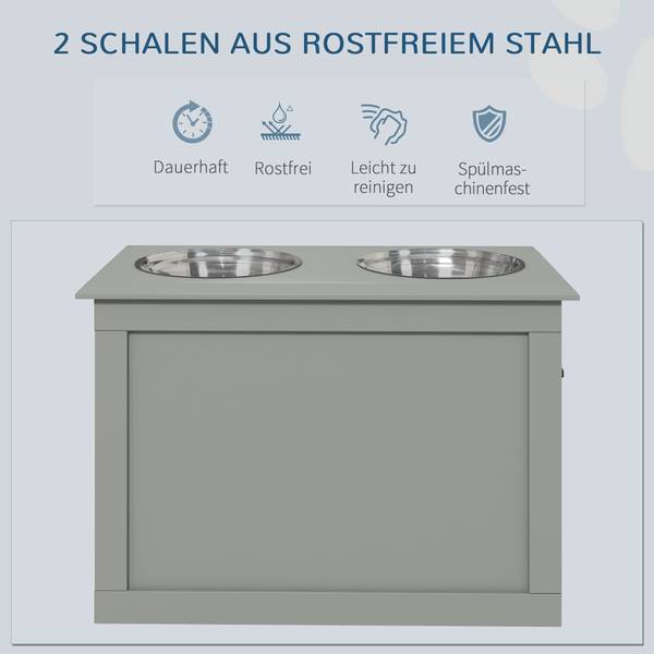 Futterschüssel D08-021V00GY Glas Grau