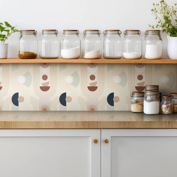 Zelfklevende Tegels BohoG set van 9 beige - polyester-PVC - 30 x 30 x 1 cm
