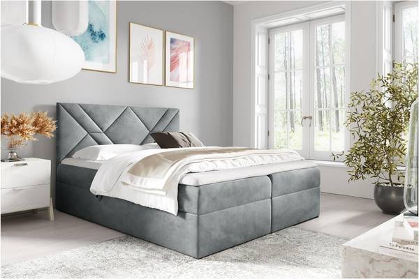 Boxspringbett BOTTEGA H3 Hellgrau