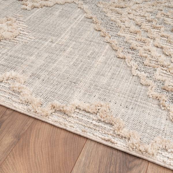 Kurzflorteppich Adelaide 694 Weiß - Textil - 120 x 170 cm