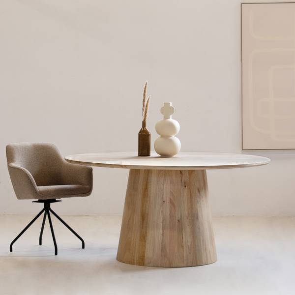 Runder Esstisch Braun - Tanne - 120 x 74 x 120 cm