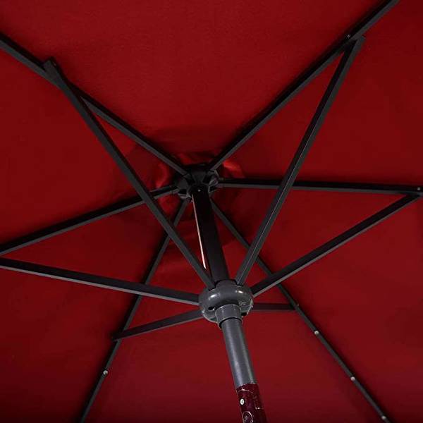 Ø270cm LED Sonnenschirm Rot - Kunststoff - 270 x 235 x 270 cm