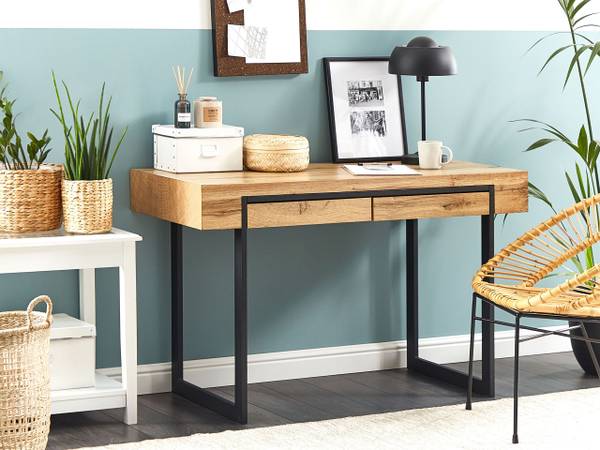 Bureau VIDA Noir - Marron - Bois manufacturé - 120 x 76 x 55 cm