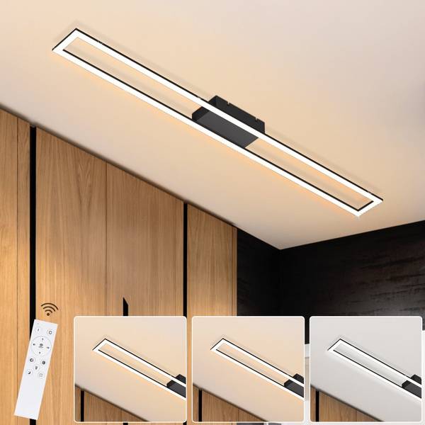Plafonnier LED Helga Noir - Métal - 11 x 5 x 108 cm