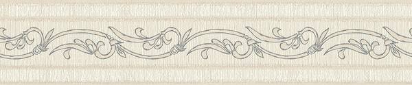 Bordüre 3809 selbstklebend Barock Optik Beige - Silber - Papier - 13 x 500 x 1 cm