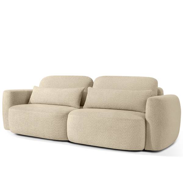 Möbelset ELOSA 2er Set Hellbeige - Bouclé