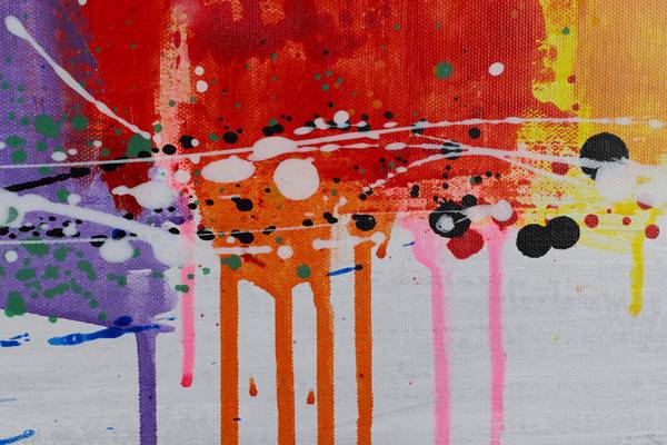 Tableau peint à la main Horizon Dublin Gris - Coton - 120 x 60 x 4 cm