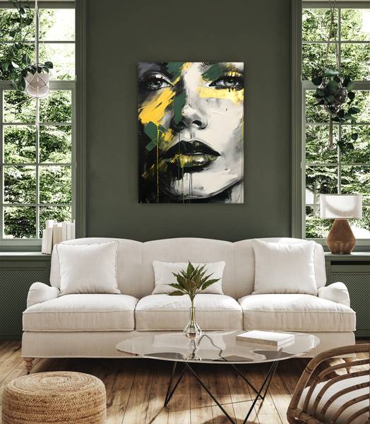 Leinwandbild GESICHT Porträt Glamour 30 x 40 x 40 cm