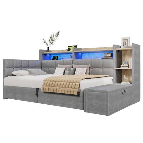 Tagesbett Phoebus Ⅲ Grau - Breite: 116 cm