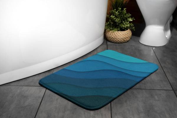 Badteppich Blauer Farbverlauf 75 x 45 x 75 cm