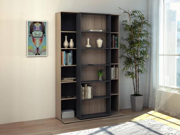 Bücherregal PRALI Anthrazit - Hellbraun