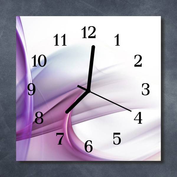 Wanduhr Abstrakt violett Violett - Glas - 30 x 30 x 1 cm