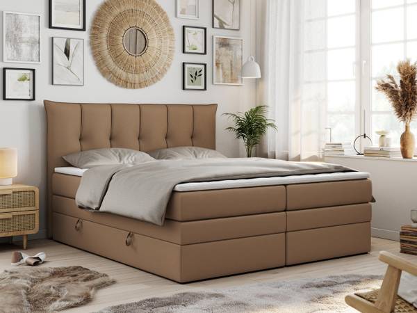 Boxspringbett PREMIUM 10 KING Kastanienbraun - Breite: 200 cm - H3