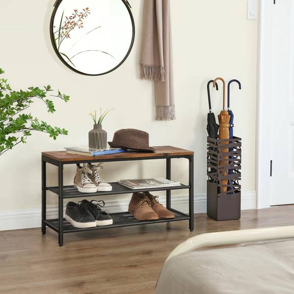 Schuhbank Noida Braun - Holzwerkstoff - 30 x 45 x 80 cm