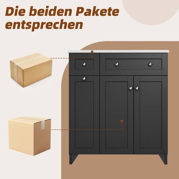 Waschbeckenunterschrank Eos Ⅲ Schwarz