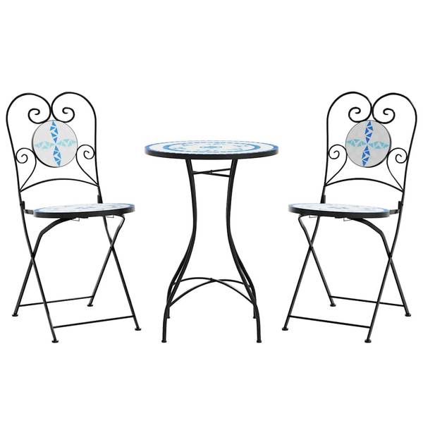 Bistro mosaïque 299764-1 lot de 3 Bleu - Blanc