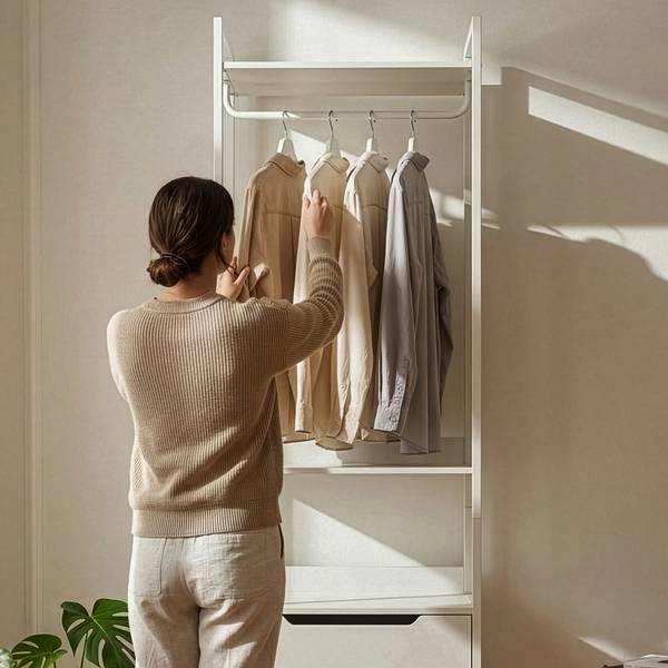 Standgarderobe Jässaatka Grau - Stahl - 61 x 200 x 40 cm