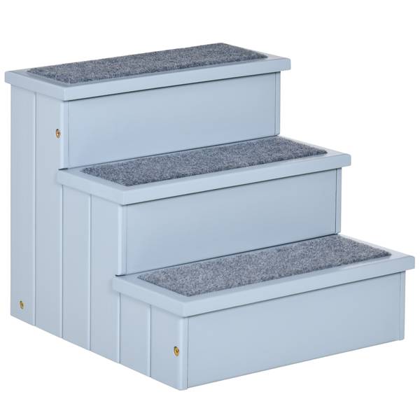 Haustiertreppe BB7089 Grau - Massivholz - 15 x 58 x 48 cm