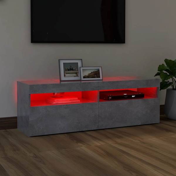 Meuble tv 3008756-1 Imitation béton - Profondeur : 120 cm