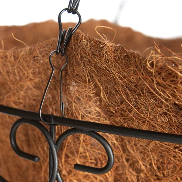 Blumenampel 3 Körbe Kokos Braun - Eisen - 35 x 65 x 35 cm