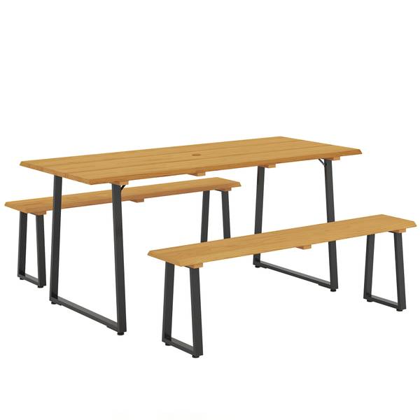 3er Set Sitzgruppe 84G-827V00ND Braun - Tanne - 76 x 77 x 178 cm