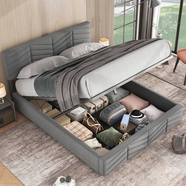 Einzelbett K-1228 Grau