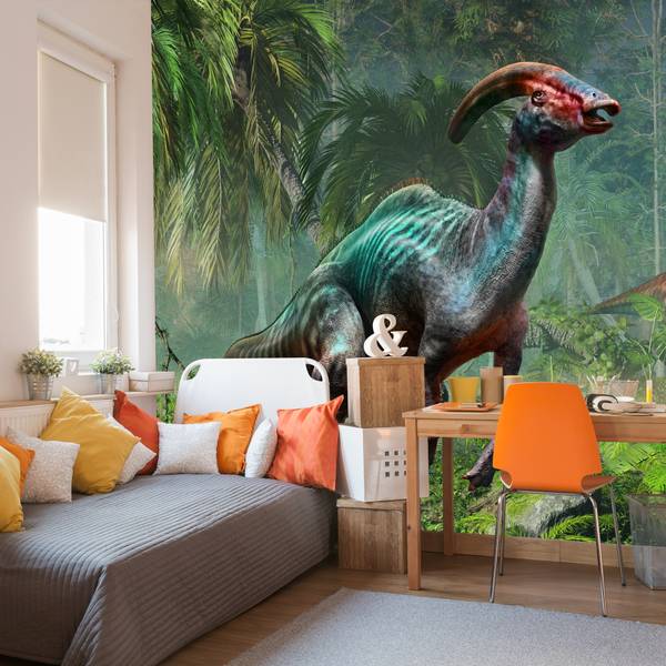 Vlies-Fotobehang DINOZAUREN BOS Natuur 368 x 254 x 254 cm