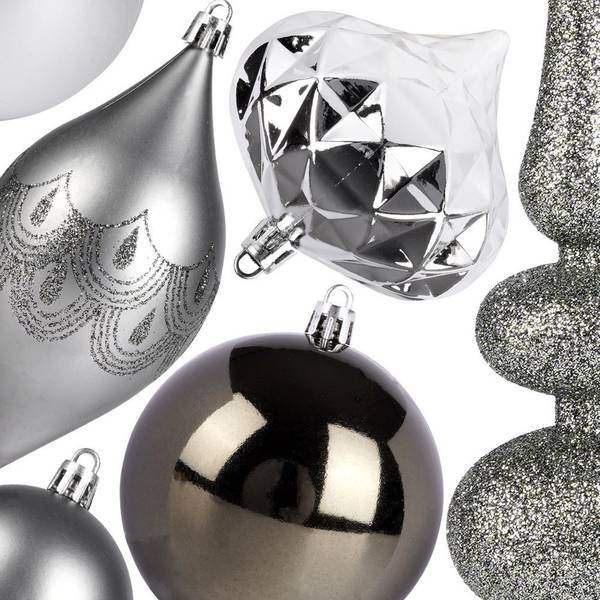 Weihnachtskugeln 19er Set 839140 Silber - Kunststoff - 13 x 13 x 13 cm