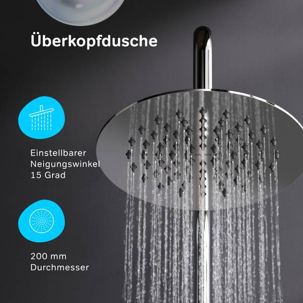 Duschsystem mit Thermostat Spike Silber - Messing - 29 x 146 x 59 cm