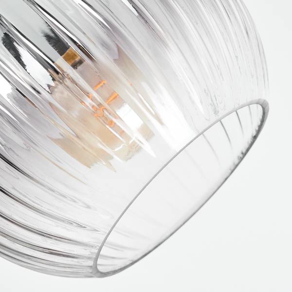 Deckenleuchte Cesaro Grau - Aluminium - Klarglas - 42 x 28 x 42 cm