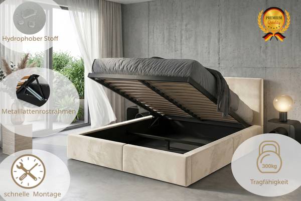 Polsterbett 160x200 mit Bettkasten kaufen