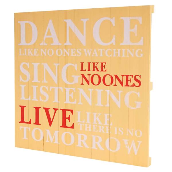 Panneau mural de danse Jaune - Paulownia - 60 x 60 x 3 cm
