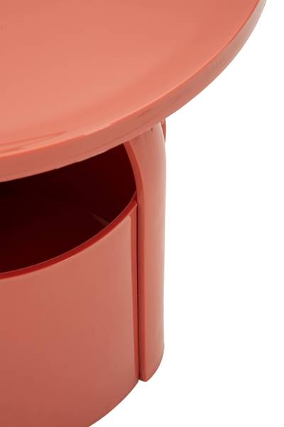 Table d'appoint Iris Rouge - Matière plastique - 44 x 43 x 44 cm
