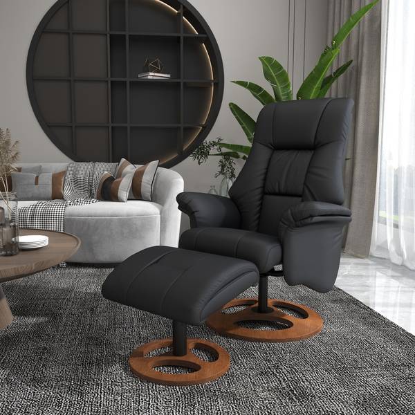 Relaxsessel 2er-Set 839-851V80BK Braun - Kunstleder - 89 x 110 x 77 cm