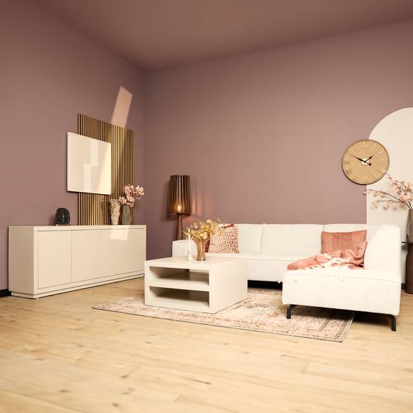 Couchtisch BRUSSEL Beige - Massivholz - 80 x 40 x 80 cm