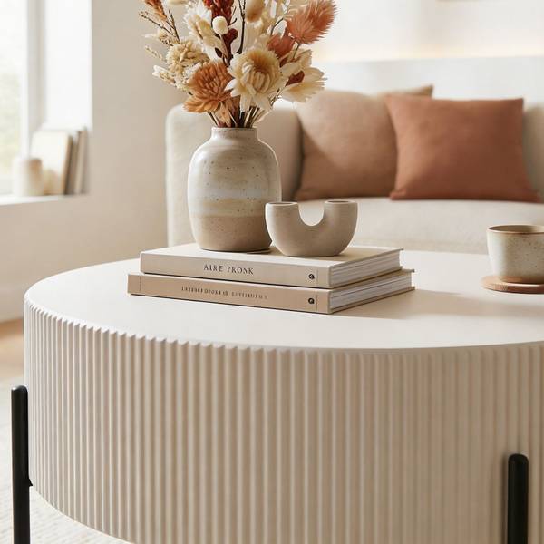 Couchtisch LOHA Beige - Edelstahl - 80 x 40 x 80 cm