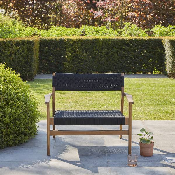 Gartensessel Schwarz - Massivholz - 85 x 69 x 85 cm