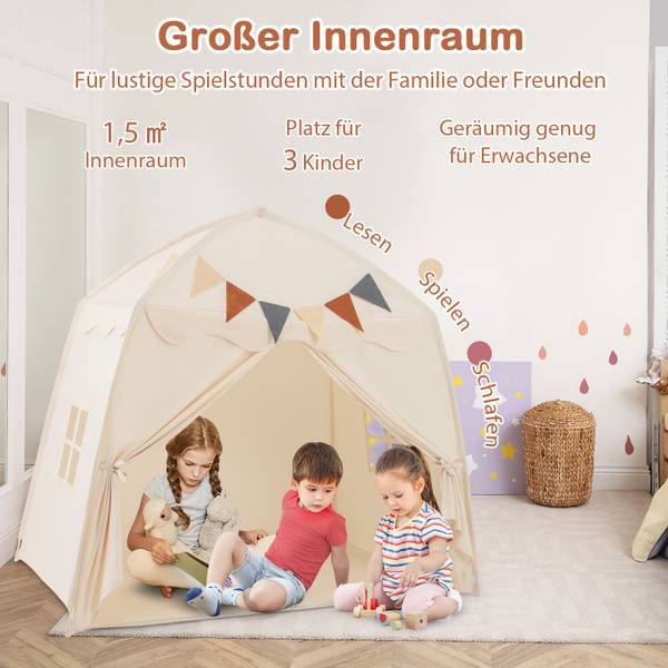 Kinder Spielzelt FB32470 Beige - Textil - 98 x 148 x 157 cm