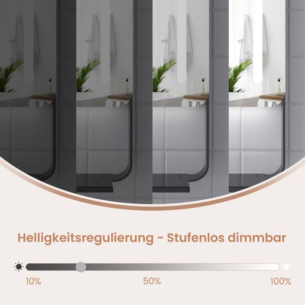 Badspiegel mit Ablage SCHORTENS Schwarz - Glas - 100 x 70 x 12 cm