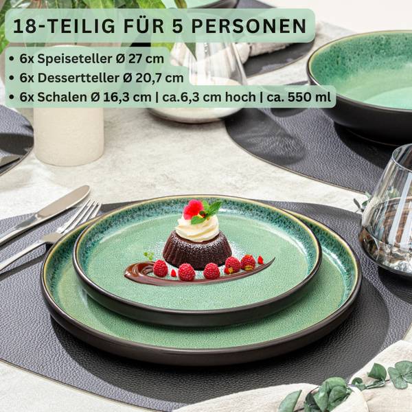 kaffeeservice blau CreaTable Segelschiff Steingut 18 tlg Lene Bjerre Amera Sauciere