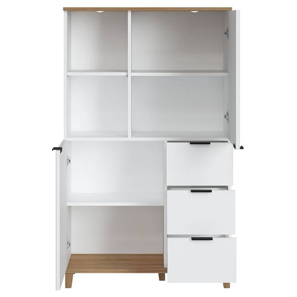 Wohnzimmer-Set PLYMOUTH-129-1 5er-Set Weiß - Holzwerkstoff - 370 x 208 x 40 cm