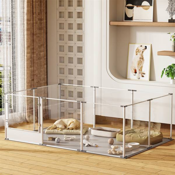 Welpenlaufstall Faltbar 180 cm Glas - 120 x 61 x 180 cm